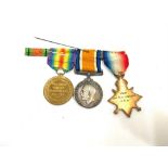WW1 1914-1915 Medal trio and ribbons, named 8107 Driver T H Gregory R A