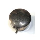 Antique silver jewellery box chester silver hallmarks measures approx 7.4cm dia height 4.5cm