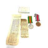 WW2 Defence medal, Boxed Police medal named William Weaver