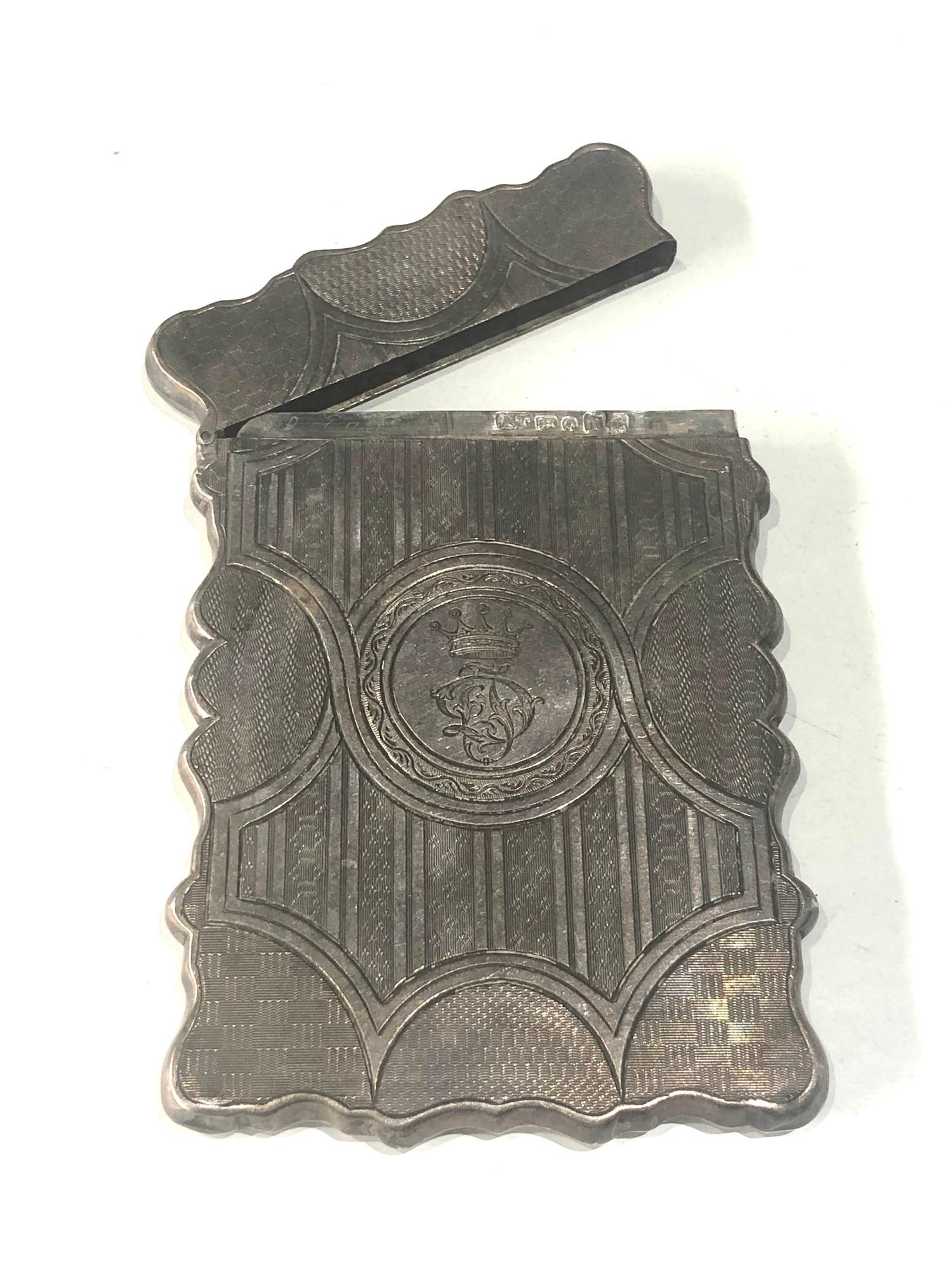 Victorian silver card case Birmingham silver hallmarks