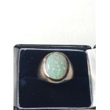 Fine large 18ct white gold opal ring set with large opal that measures approx 15mm by 11mm weight of