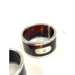 A Boxed pair of Antique Silver and Tortoiseshell Serviette Rings