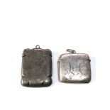 2 antique silver vesta / match strikers