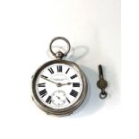 Large antique silver open face pocket watch english lever the goliath Sambrooks limited Sheffield