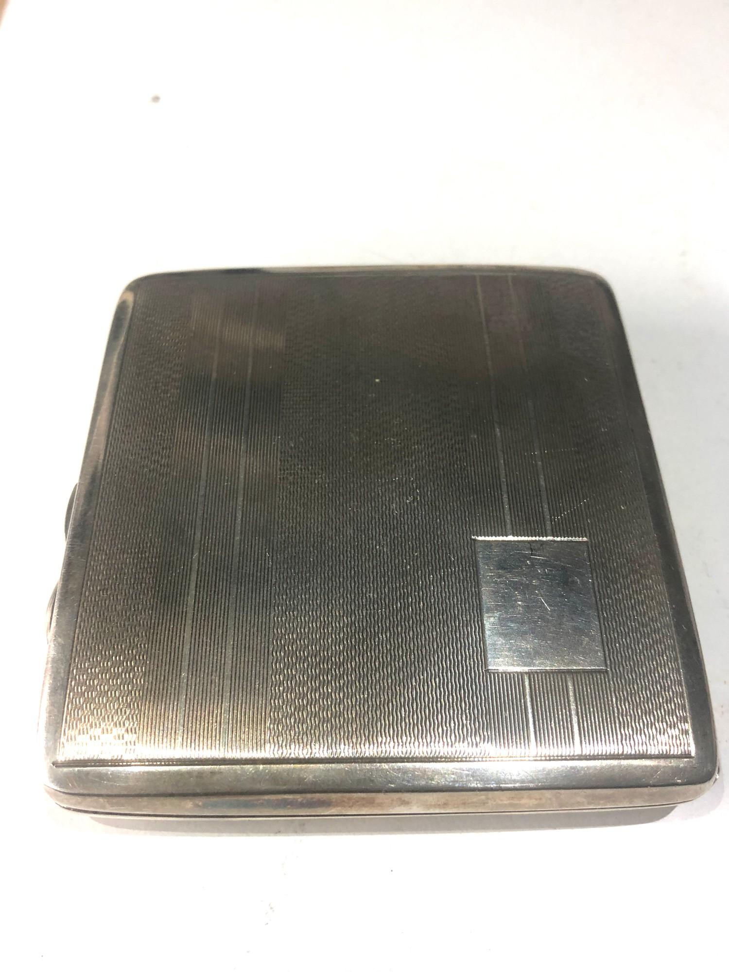 Antique silver engine turned cigarette case Birmingham silver hallmarks weight 97g - Image 2 of 4