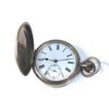 Antique silver full hunter pocket watch the watch is ticking but no warranty is given missing glass