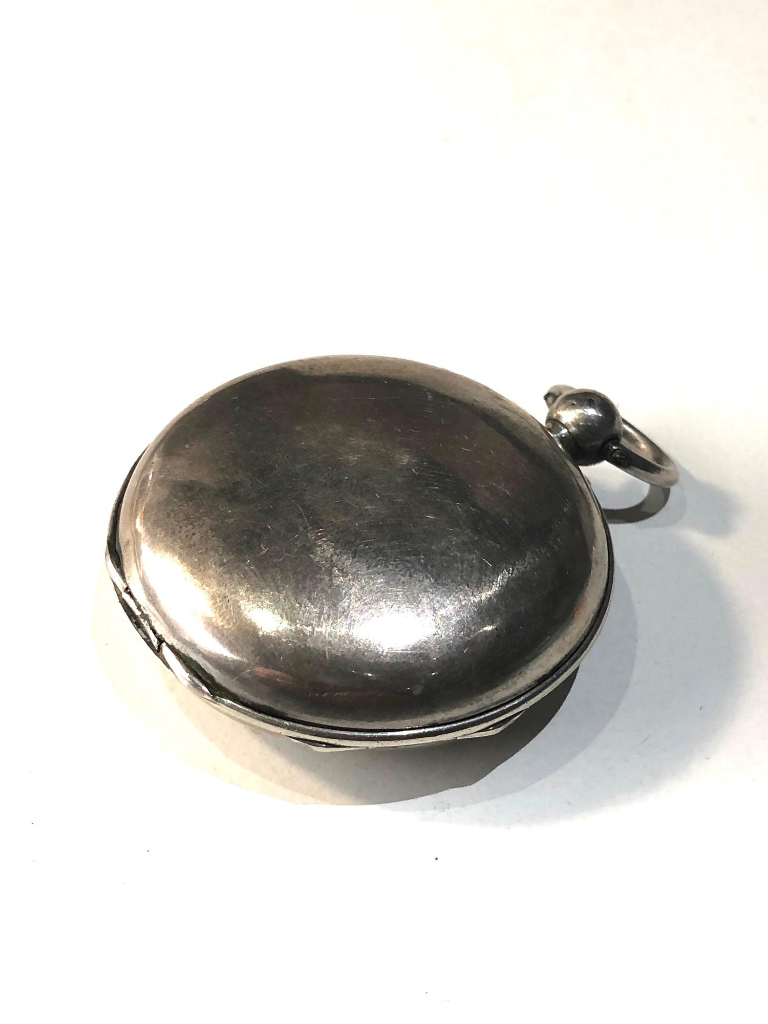 Antique verge Fusee silver full hunter pocket watch the watch is full wound and does not tick the - Image 9 of 10