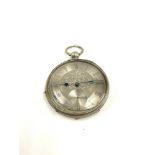 Antique continental silver open face pocket watch, watch winds and is ticking but no warranty