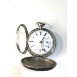 Antique verge Fusee silver full hunter pocket watch the watch is full wound and does not tick the
