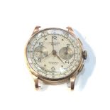 Vintage gents 18ct gold chronograph wristwatch case measures approx 37mm dia non working order the