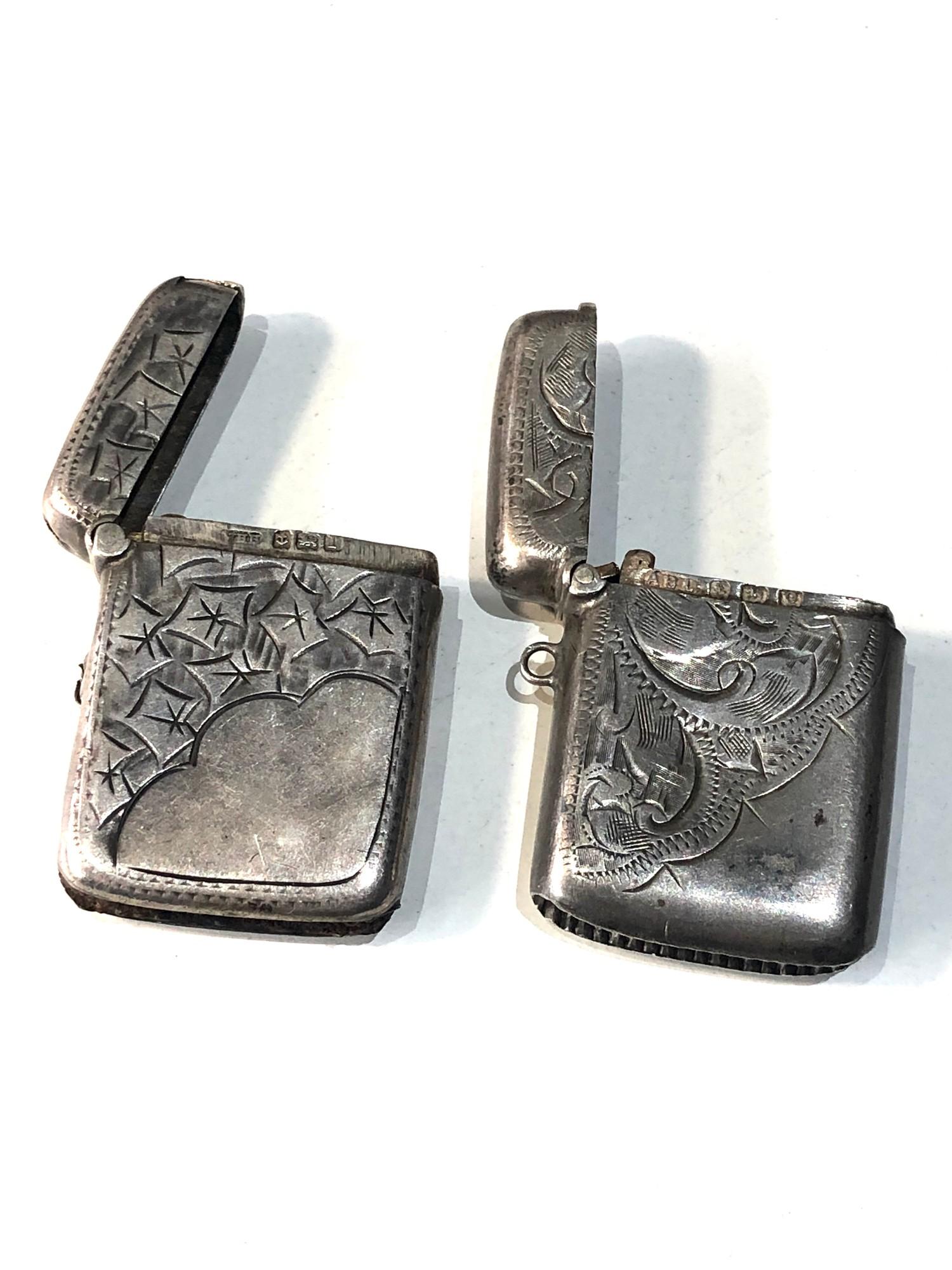 2 antique silver vesta/ match strikers - Image 2 of 3