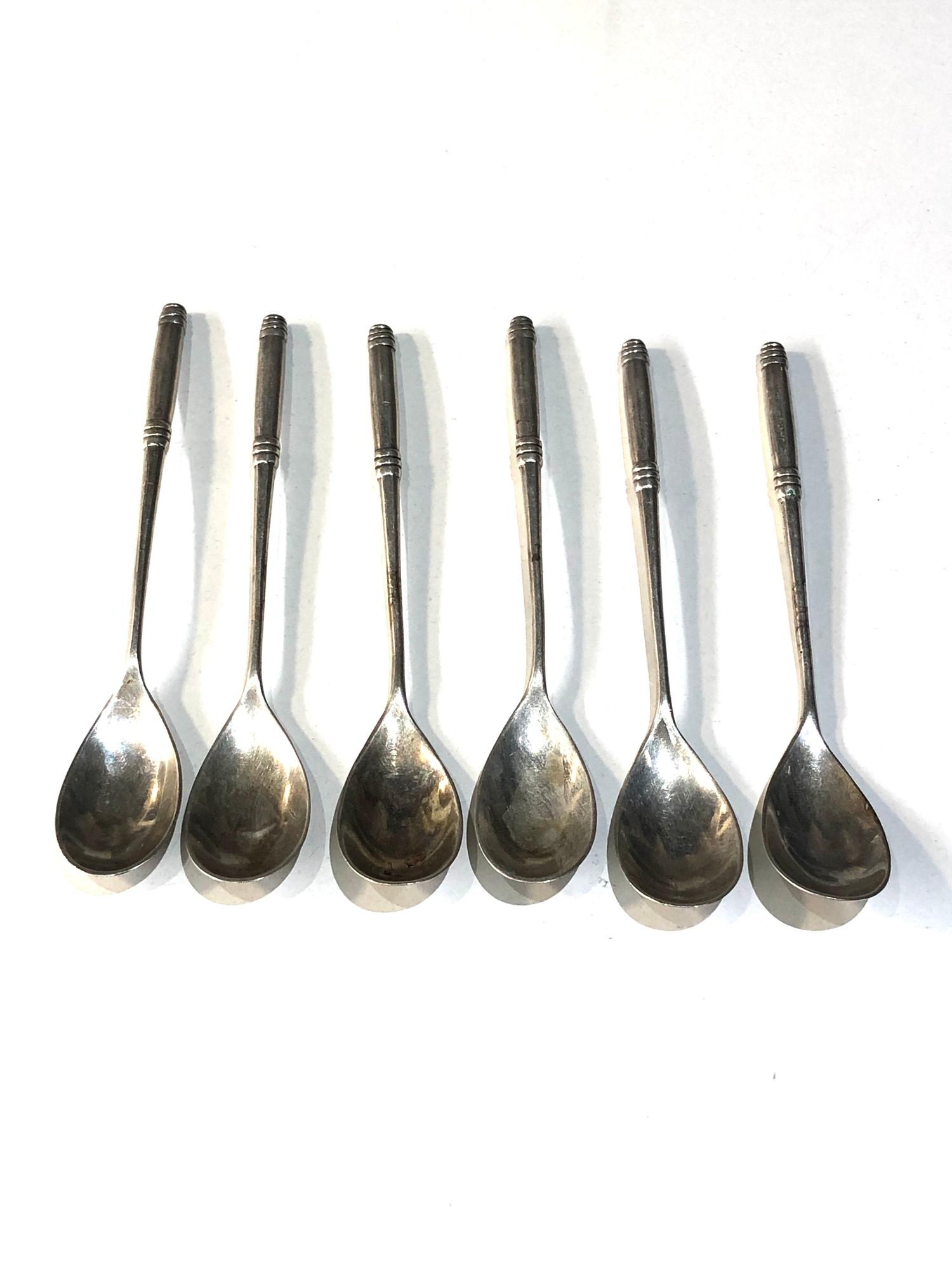 Set of 6 antique dutch silver coffee spoons dutch sword hallmarks each measures approx 10.5cm long