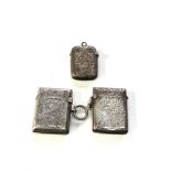 3 antique silver vesta / match strikers