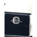 Fine platinum diamond and Aquamarine ring set with large central aquamarine yellow that measures