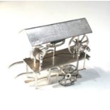 Dutch silver miniature barrel barrow measures approx 7.5cm by height 5.5cm full dutch silver