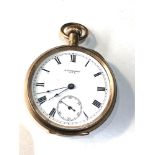 Antique gold plated open faced Standard U.S.A pocket watch non working order