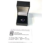 Fine 18ct gold diamond and tourmaline ring with certificate cushion tourmaline 1.5ct with