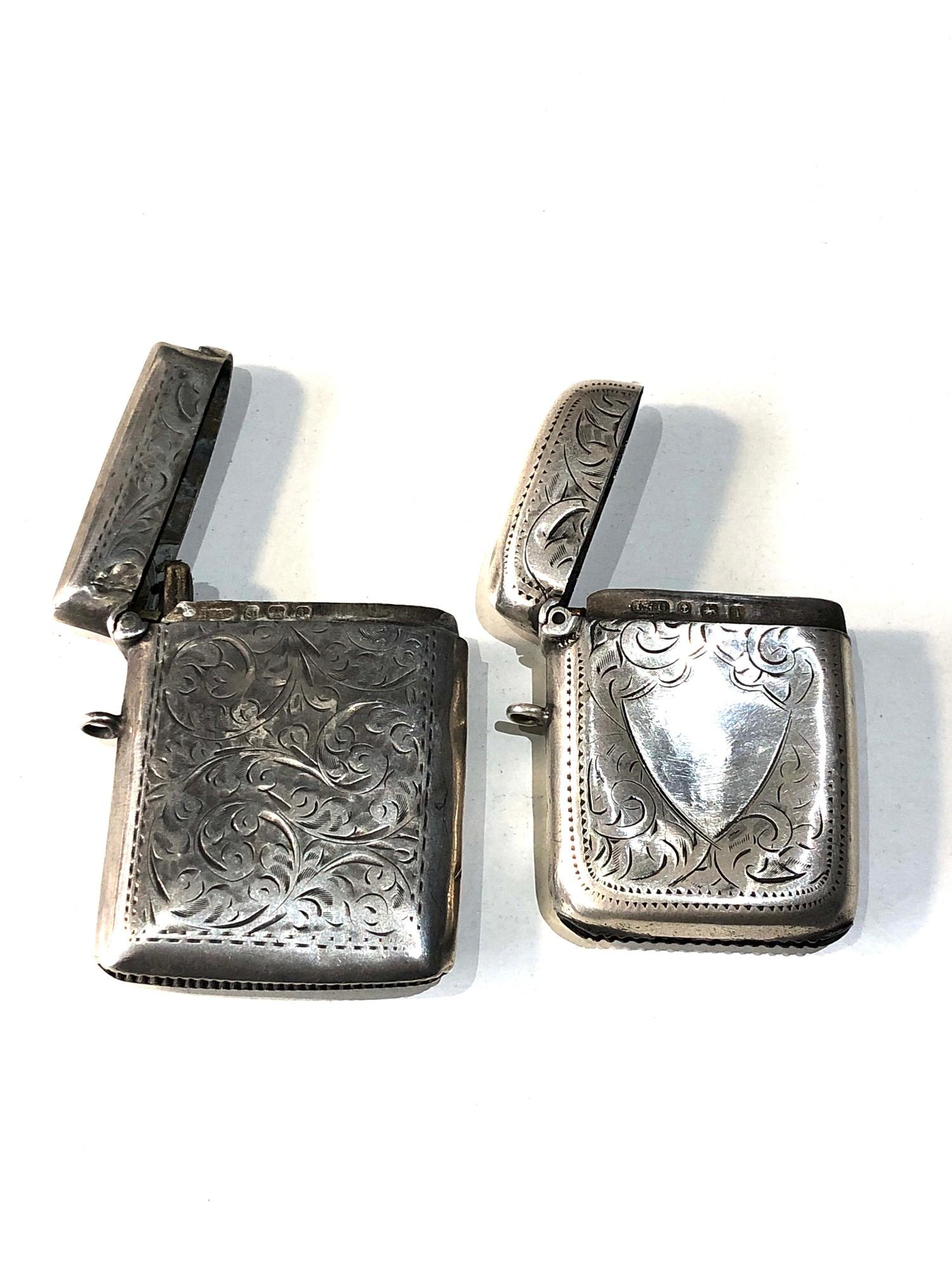 2 antique silver vesta / match strikers - Image 2 of 3