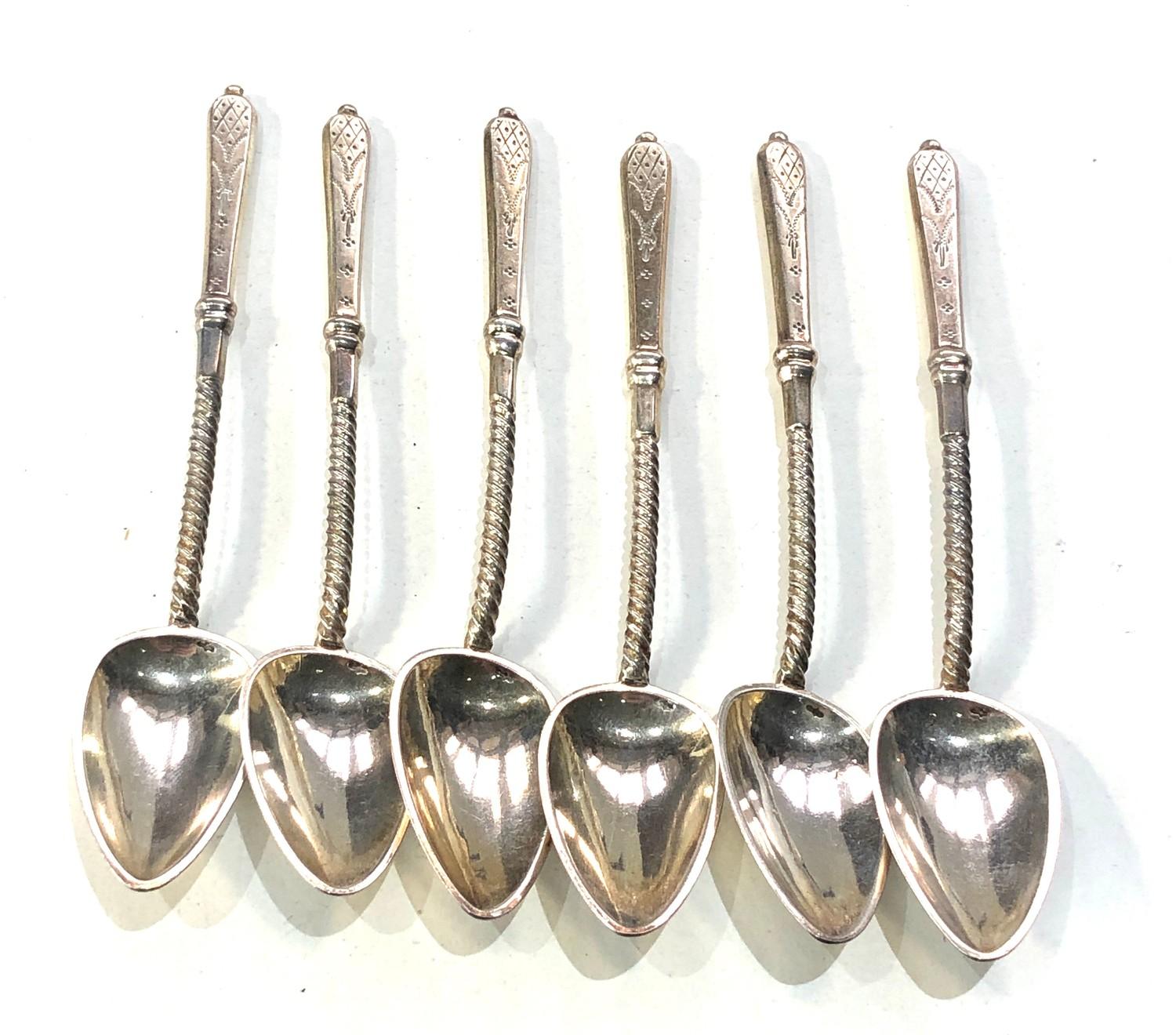 Set of 6 antique dutch silver coffee spoons acid tested as silver