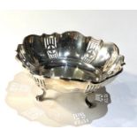 Walker & Hall pierced silver sweet dish measures approx 11cm dia height 5.3cm weight 74g