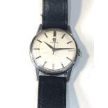 Vintage stainless steel gents Omega wristwatch in good used condition working order but no