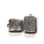 2 Antique silver vesta / match strikers