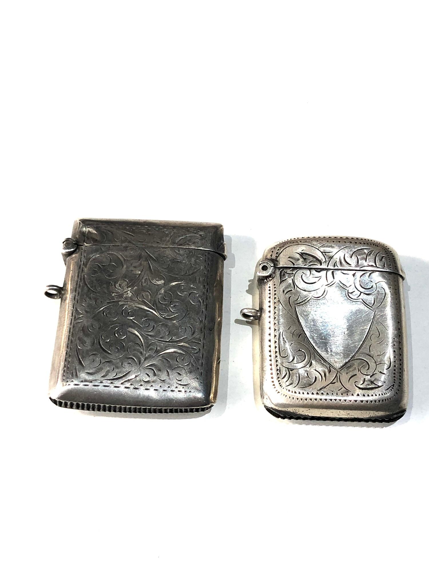 2 antique silver vesta / match strikers