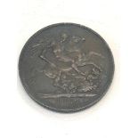 1887 Victorian silver crown coin, good grade