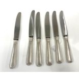 6 Dutch silver handled table knives hallmarked for Van Kempen each measure approx 21cm long in