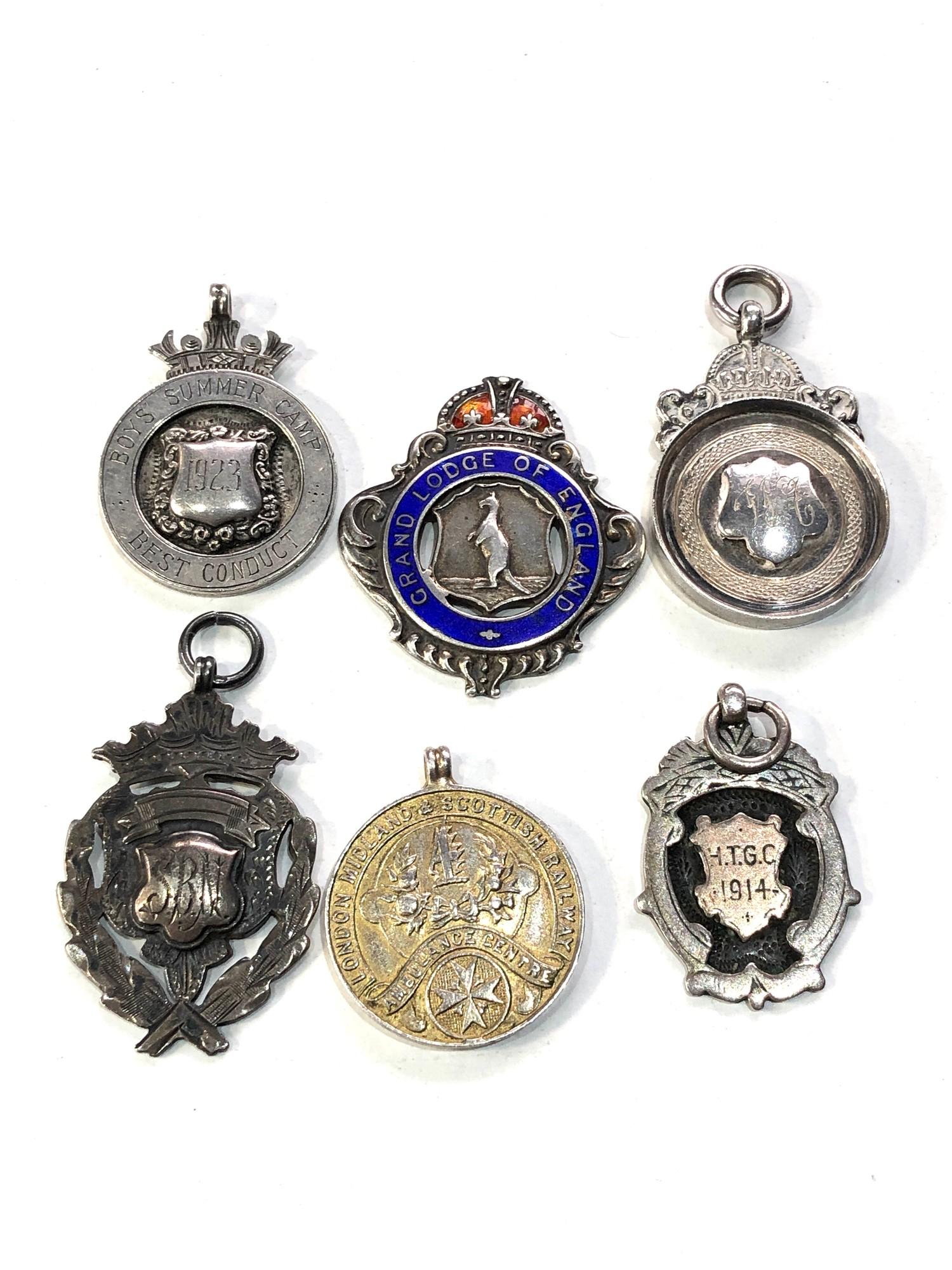 6 antique silver watch chain fobs - Image 2 of 3