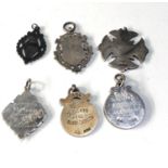 Selection of silver pocket watch chain fobs