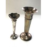 2 silver rose cases largest measures approx 15cm tall