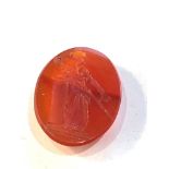 Antique Carnelian Intaglio Seal panel measures approx 21mm by 16mm