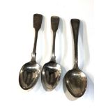 3 antique Irish & Scottish silver tea spoons