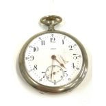 Antique open face Omega pocket watch case measures approx 49mm dia watch not ticking nickel case