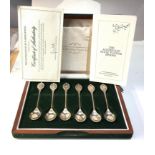 Boxed set of 6 silver the Australian state flowers spoons 169g