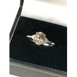 14ct white gold diamond and gem ring weight 2.3g