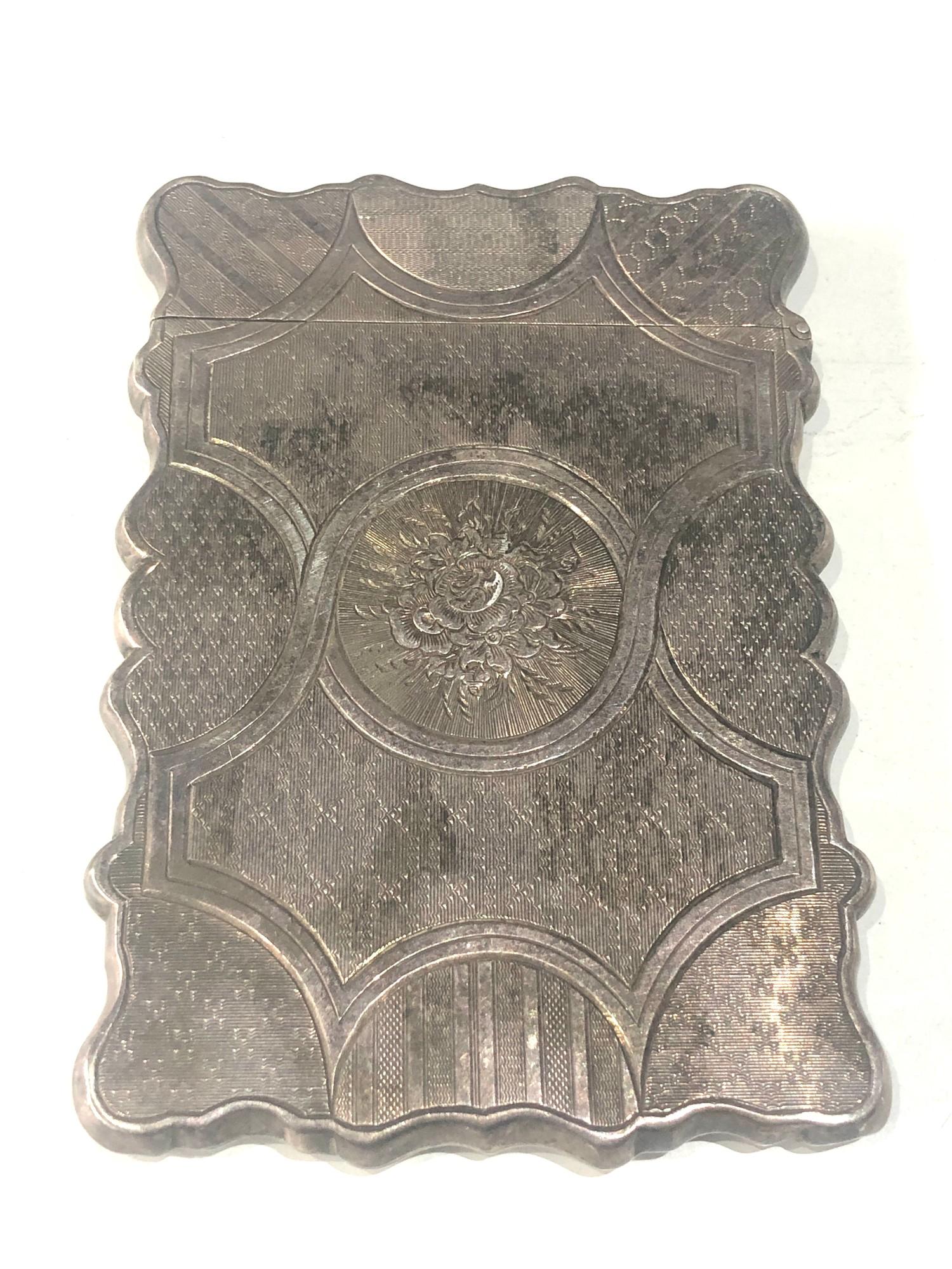 Victorian silver card case Birmingham silver hallmarks - Image 2 of 3