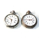 2 antique silver ladies fob watches both watches will tick in good condition no warranty is given