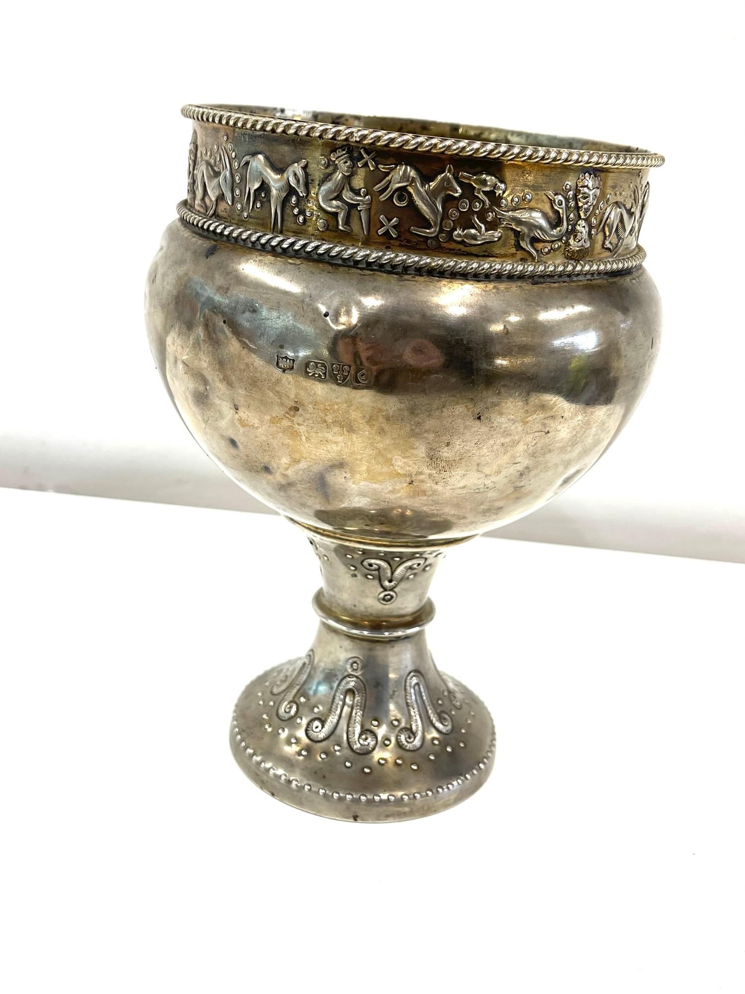 Antique silver hallmarked chalice approximate weight 426g - Image 2 of 4