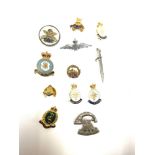 12 Military lapel sweetheart badges, including RAF veteran M G C etc