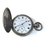 Antique silver Baume Longines full hunter pocket watch the watch not working full wound balance will