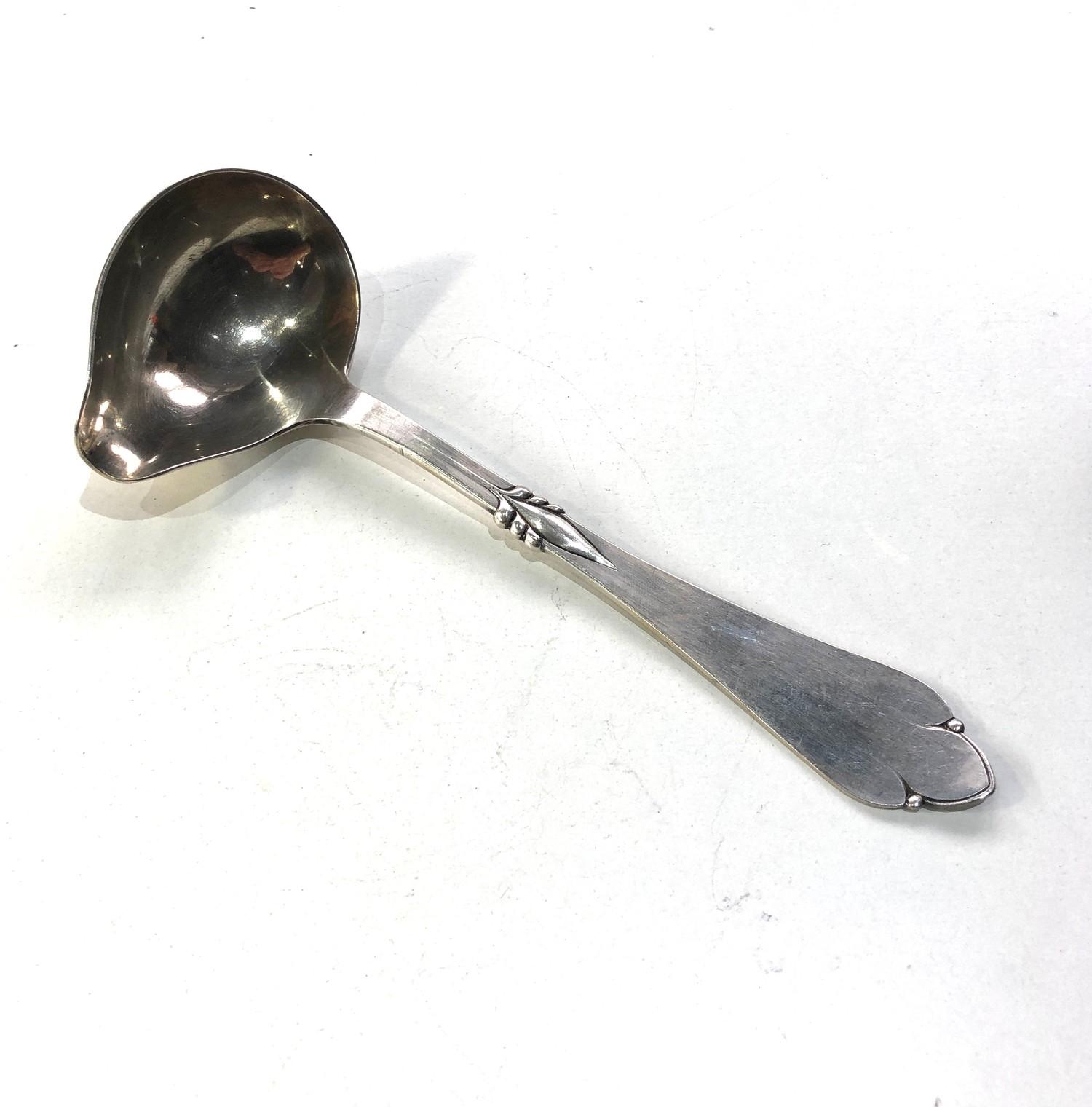 Antique silver continental sauce ladle measures approx 18cm by 7cm wide weight 56g - Image 2 of 5