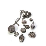 Selection of silver jewellery includes st christophers locket etc