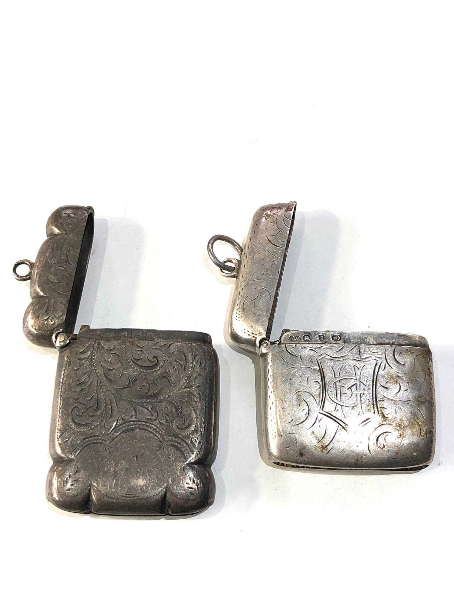 2 antique silver vesta / match strikers - Image 2 of 3
