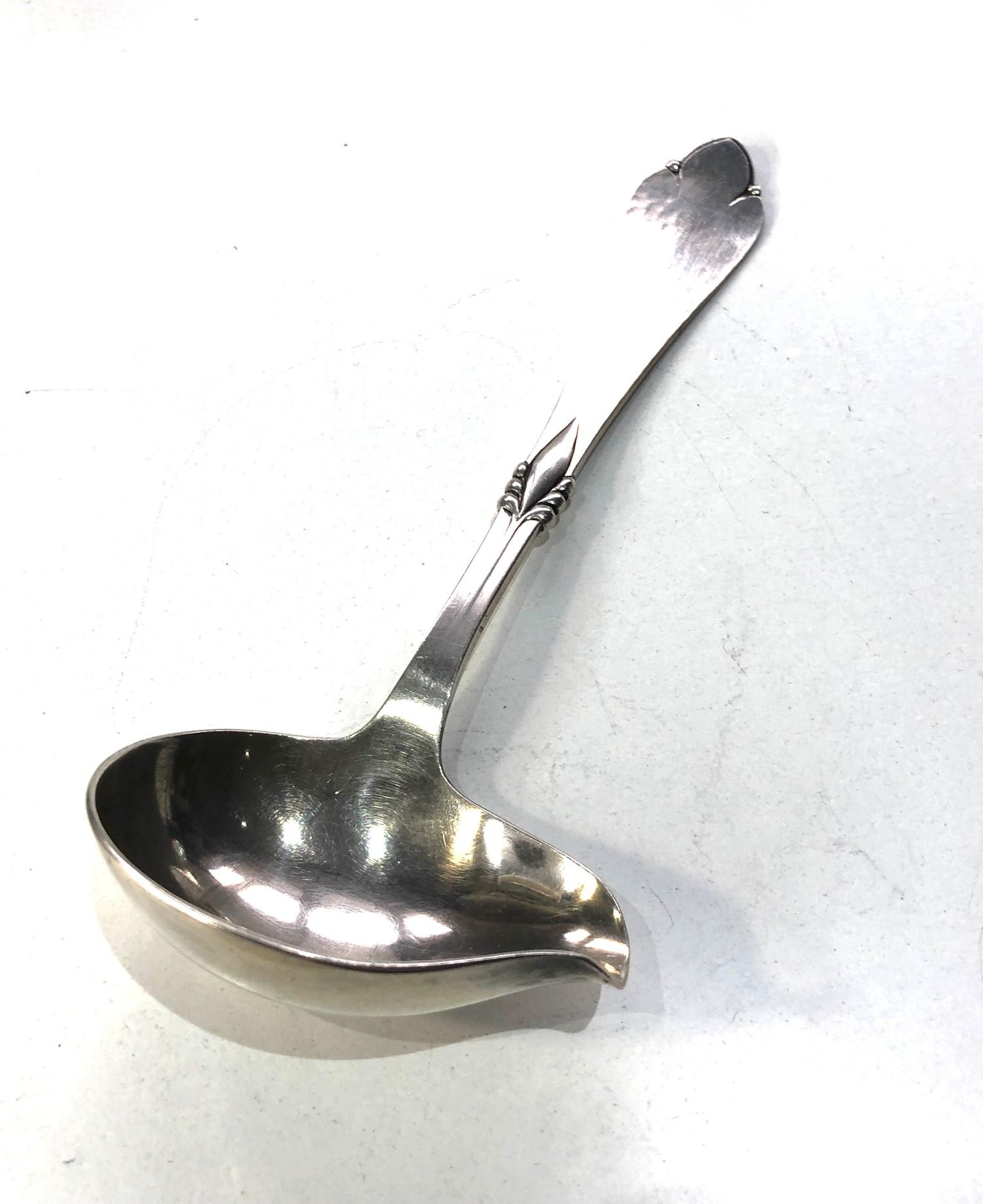 Antique silver continental sauce ladle measures approx 18cm by 7cm wide weight 56g - Image 3 of 5