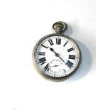 Antique Omega cased pocket watch the watch is ticking but no warranty is given nickel case glass