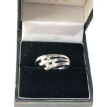 18ct white gold modernist spray ring weight 3.2g