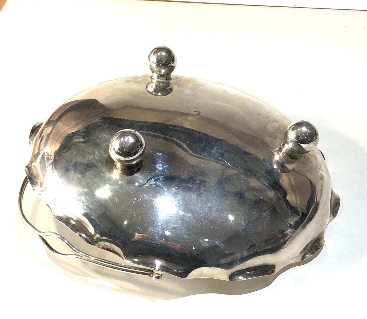 Antique Chinese silver swing handle fruit bowl measures approx 21cm dia weight 310g Chinese silver - Image 5 of 6