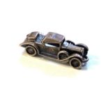 Vintage dutch silver miniature car dutch silver hallmark measures 3.6cm